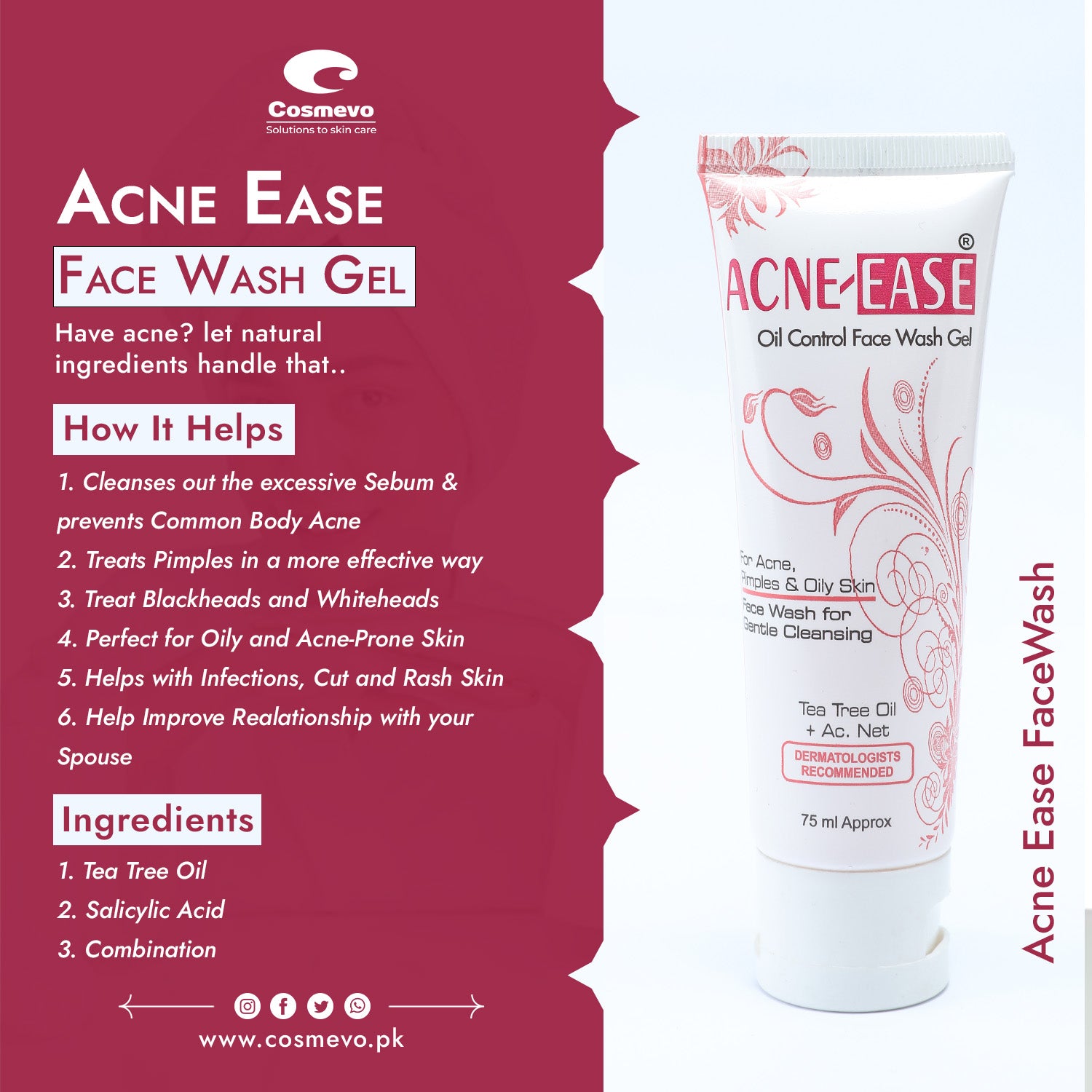 AcneEase Facewash - Cosmevo