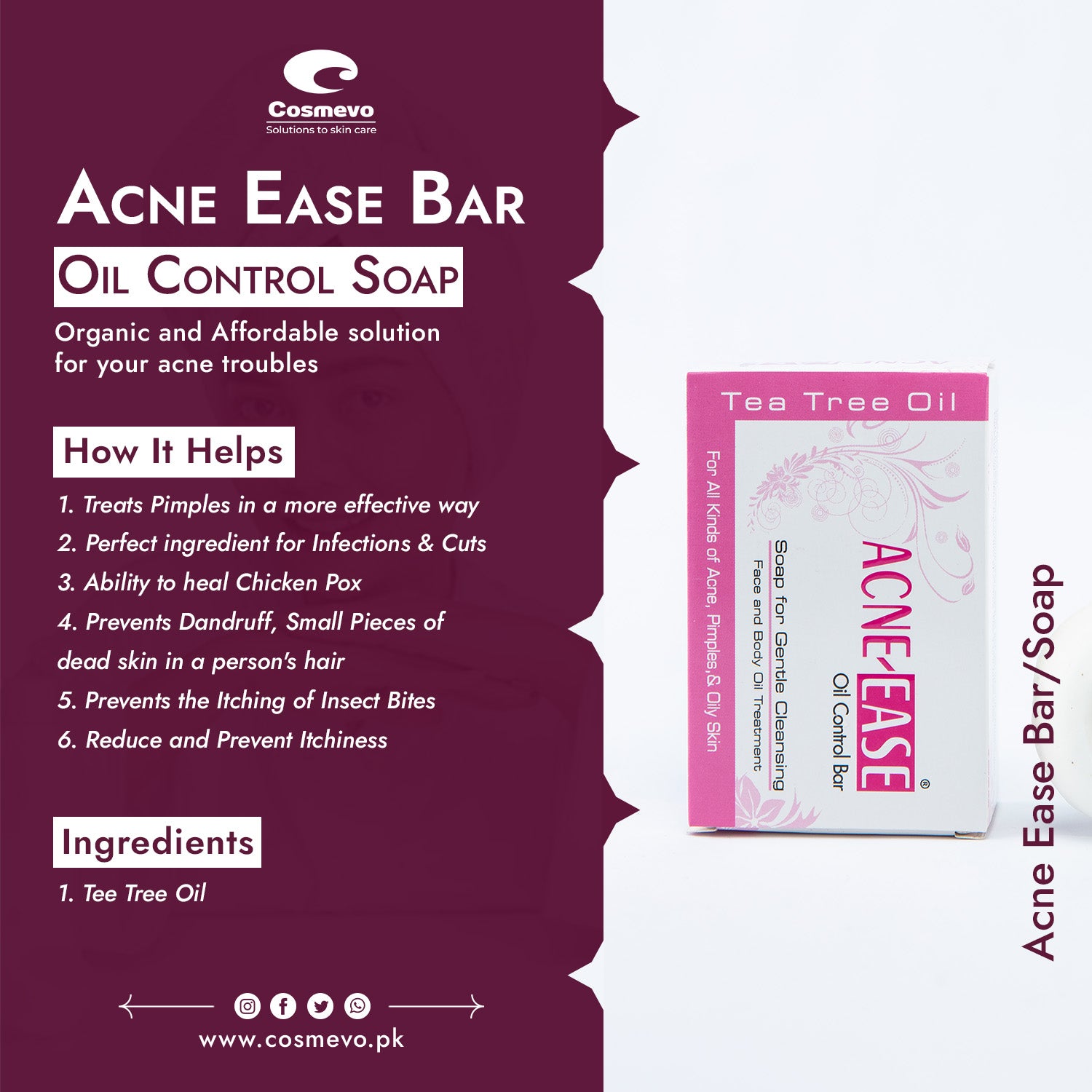 AcneEase Soap - Cosmevo