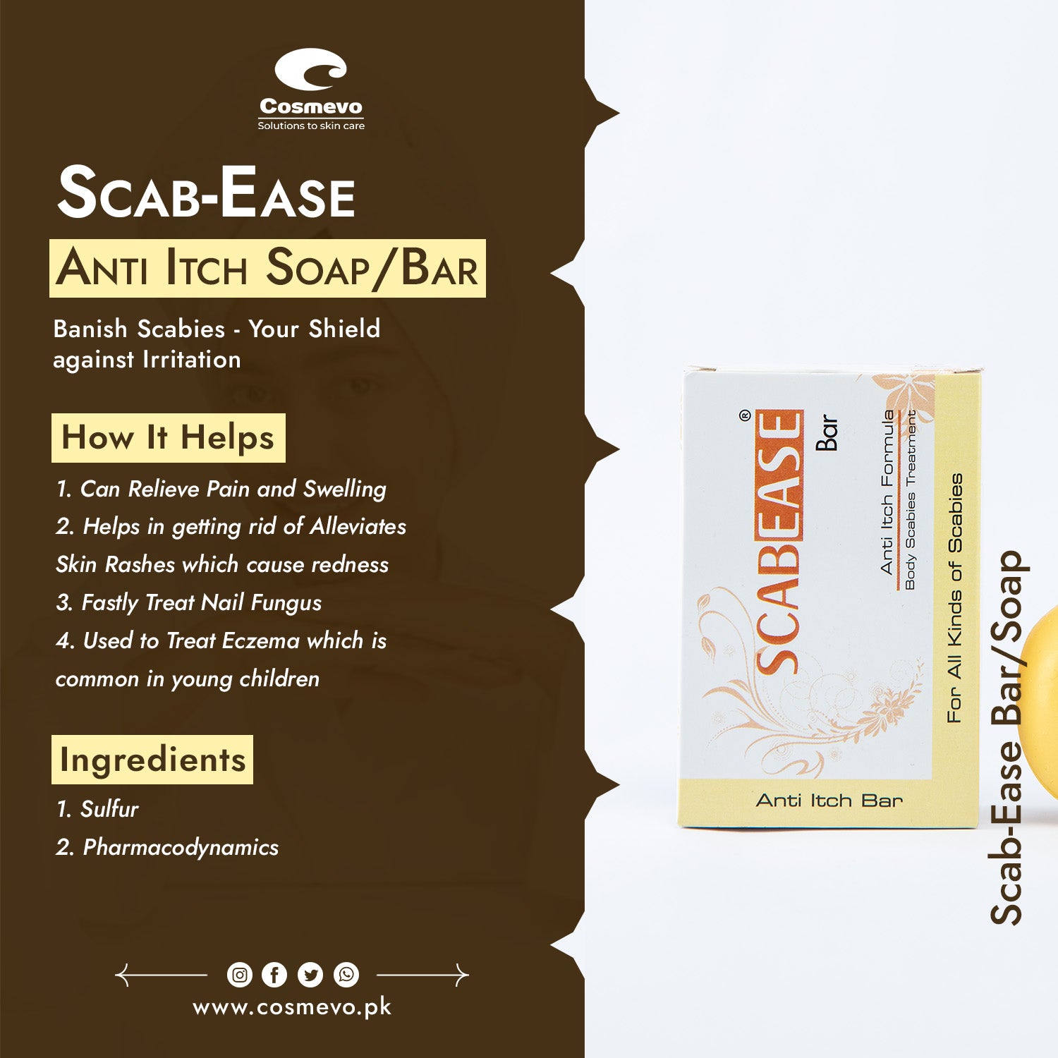 Scab Ease Bar Soap - Cosmevo